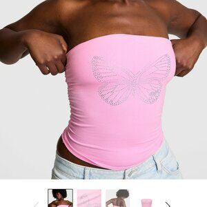 VS PINK Butterfly Ruched Tube Top